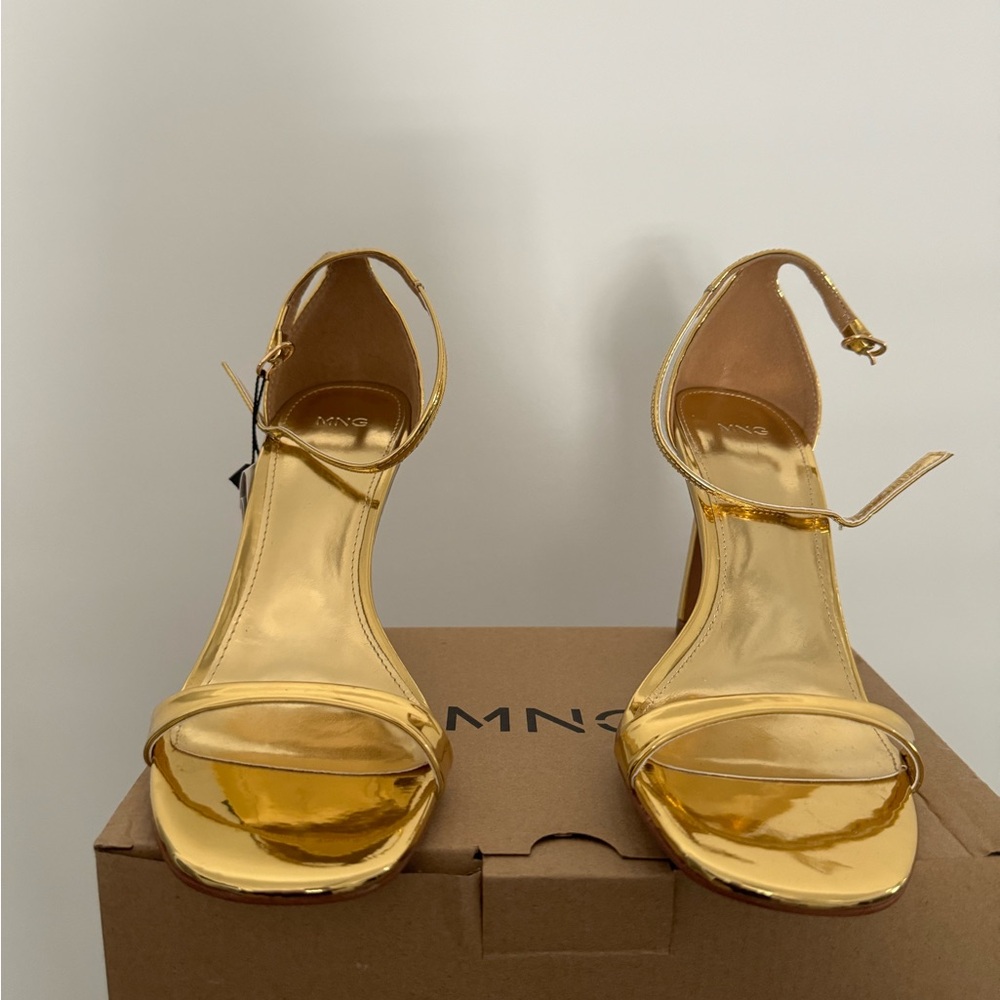 Mango Metallic heel sandals